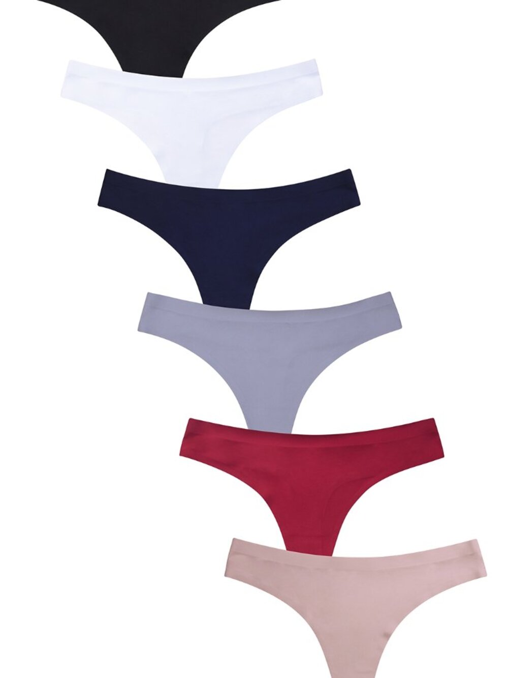 $10 SALE PACK OF 6 Women's No Show Solid Seamless Thong Panty (LPN2018T3)